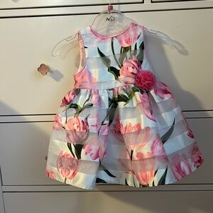 Baby girls wedding party flower girl dress floral princess dress birthday dress